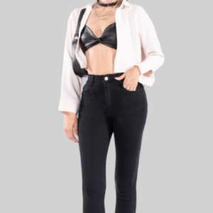 Chupin Black Clásico TIRO ALTO DENIM ELASTIZADO talles del 36 al 44