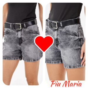 SHORT RiGIDO GRIS CON APLIQUE - CEIBO PIU MARIA 2215113402