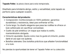 TAPADO FELLeR TIENDA ONLINE PIU MARIA TEL 2215113402