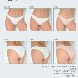 PACK X 3 VEDETINAS DE MICROFIBRA TIENDA PIU MARIA 2215113402