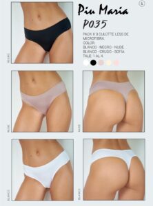 .PACK X 3 CULOTTE LESS de MICROFIBRA PIU MARIA 2215113402