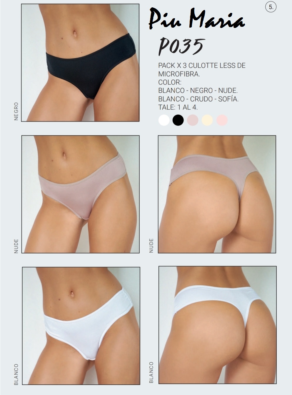 .PACK X 3 CULOTTE LESS de MICROFIBRA PIU MARIA 2215113402