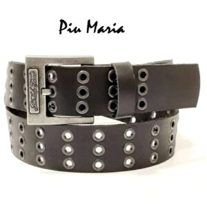 TRIPLE OJALILLO CUERO NEGRO PASE 40mm TIENDA PIU MARIA