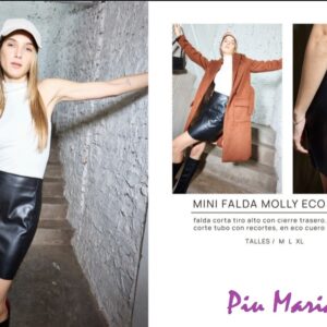 MINI FALDA MOLLY de ECO CUERO TIENDA ONLINNE PIU MARIA 2215113402