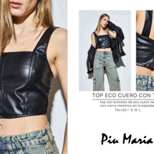 TOP de ECO CUERO CON TIRAS PIU MARIA 2215113402